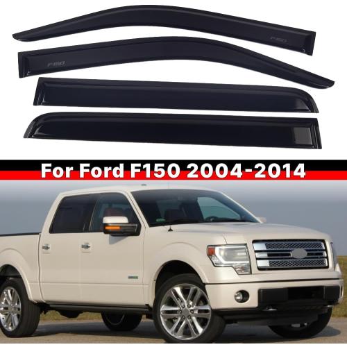 Window Visor Shield Deflector Guard for Ford F150 2004-2014 Only, 4Pcs Window Visor Guard Window Wind deflectors for Ford F150 2004-2014 Only,Tape-on Type