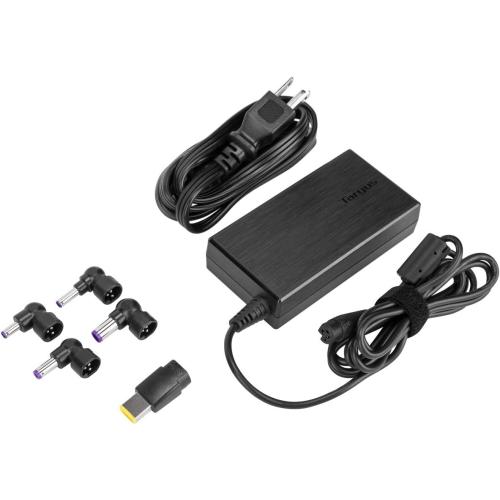 Targus 90W AC Semi-Slim Universal Laptop Charger with 6-Foot Cable, Includes 5 Power Tips Compatible with Major Brands: Acer, ASUS, HP, Compaq, Dell, Toshiba, Gateway, IBM, Lenovo, Fujitsu (APA90US)