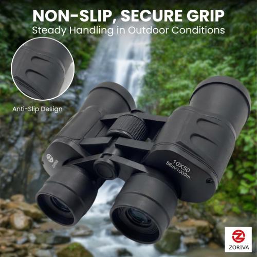 ZORIVA 10x50 Professional High-Power Binoculars for Adults   HD Vision with 50mm Objective Lens, K9 Prism, Durable Design for Bird Watching, Hunting, Stargazing, Sports & Outdoor Adventures