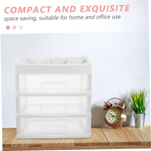 Desktop Storage Box Organizer Multi Transparent Drawer for Makeup Sundries and Office Supplies Space-saving Design for Home Dorm and Classroom Use