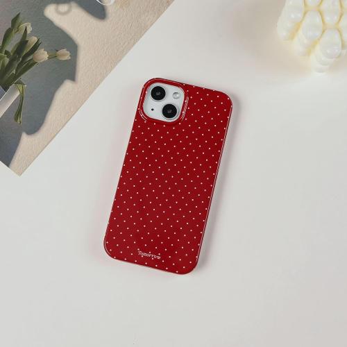 inewateri Compatible with iPhone 16 Pro Case with Cute Fashion Polka Dot Aesthetics Design Simple Cases for Soft TPU Slim Protection Cover-Red