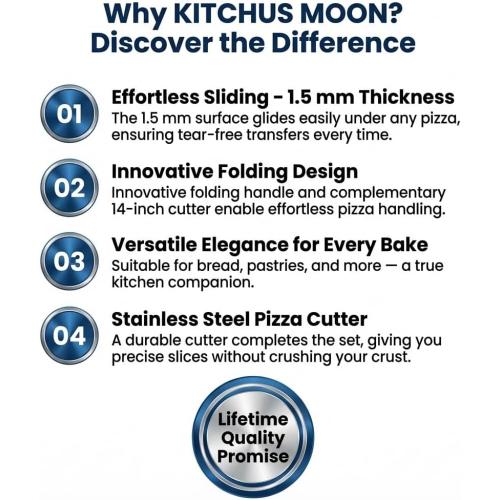 Large Pizza Peel 16 inch - Extra Large Metal Pizza Peel with 14 inch Stainless Steel Pizza Cutter Rocker, Pizza Paddle with Folding Handle (13x16 with 14 Cutter)