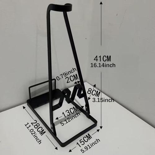 Vacuum Stand Storage Rack Versatile Use Sturdy Universal Freestanding Support Holder Metal Rack for Hotel Balcony Living Room, Black
