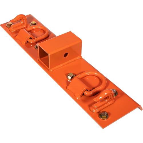 Bonbo Tractor Grab Hooks Compatible with Kubota Tractors - Bolted on Compact Tractor Bucket Grab Hooks with D Rings and 2 Receiver, Orange