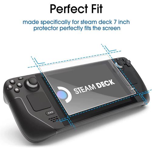 amFilm [2 Pack OneTouch Screen Protector Compatible with Steam Deck/Steam Deck OLED, Tempered Glass Designed for Steam Deck (7inch) 2021 & 2022 /Steam Deck OLED 2023 with Easy Installation Kit