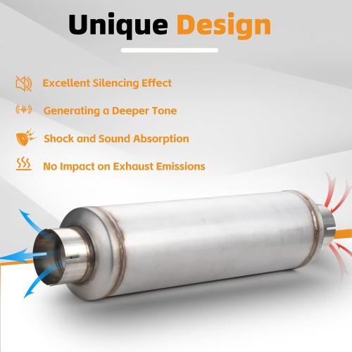 A-KARCK 5 Inlet Exhaust Resonator, 5 Inlet 5 Outlet 30 Overall Length Muffler Resonator Stainless Steel (5 Inlet/Outlet 30 Long)