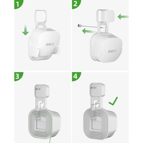 COOLWUFAN Outlet Wall Mount Holder for eero 6 or eero 6  mesh Wi-Fi System [NOT Fit for eero mesh], No Messy Wires, Easy to Install Mount Holder for eero 6 & eero 6  mesh Wi-Fi System (3 Pack)
