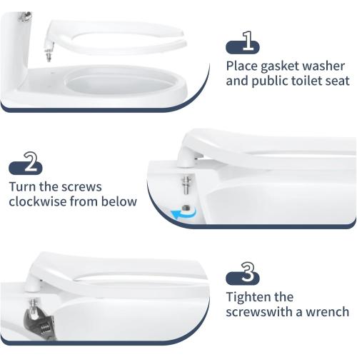 Commercial Open Front Toilet Seat Elongated, Heavy Duty Public Restroom Toilet Seat, Durable PP Plastic, Easy Install Replacement for School, Hospital, Hotel & Church, White