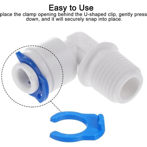 uxcell 40Pcs 1/4 Inch 3/8 Inch Locking Clip Set for RO Water Filtration Systems Tube Quick Connect Lock Clamps Fitting Replacement Parts, Blue
