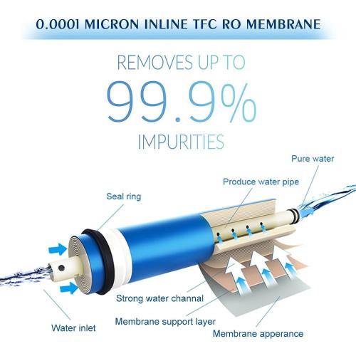 FS-TFC 5-Stage Reverse Osmosis Water Filtration System 100GPD Fast Flow Plus Extra 4 Filter for Free (FS-RO-100G-A)