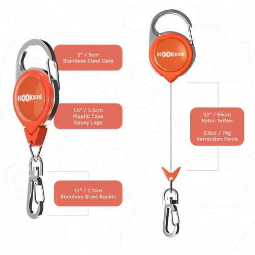 HOOK-EZE Fly Fishing Zinger Retractor for Anglers Vest, Pack of 3 - Fishing Gear and Equipment for Nippers, Forceps, Fly Float Ant, Belt Loops & Backpack