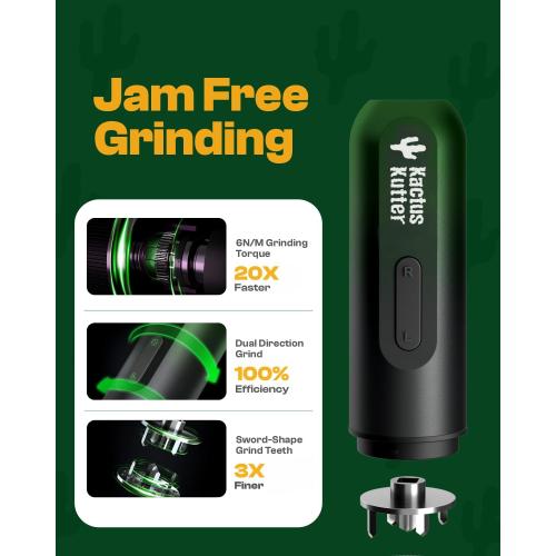 Black and Green K1 2024 Electric Kitchen Grinder Automatic Spice Mill Rechargeable Battery Powered For Grinding up to 1 Gram
