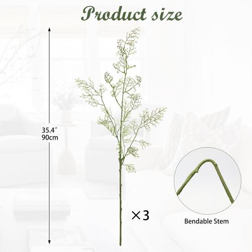 DILATATA Artificial Caspia Flowers 35 Inch Long Stem Fake Flowers Faux DIY Bouquet Baby Breath Flowers for Wedding Birthday Engagement Centerpiece Spring Home Décor - White
