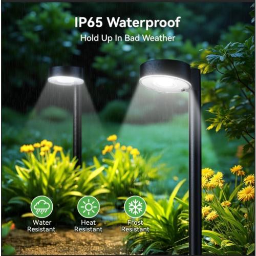 Ahaorigin 8 Pack Solar Pathway Lights Outdoor, 12 Brighter LEDs Solar Lights Outdoor Waterproof, Up to 12 Hrs Modern Path Light for Yard Garden Walkway Driveway Lawn, Cool White