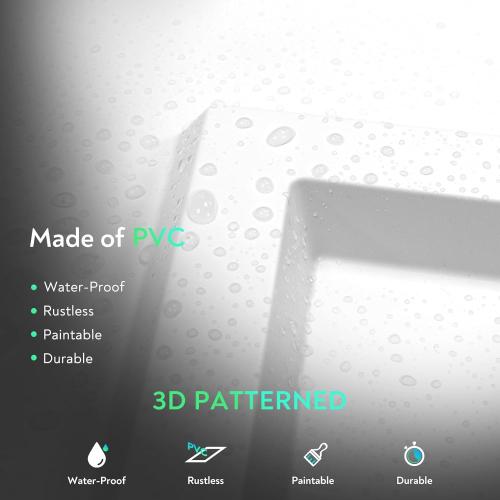 STICKGOO PVC Ceiling Tiles, 2'x2' Glue Up Ceiling Panel White to Prevent Breakage Cover 48 Sq. Ft, Pack of 10 Tiles