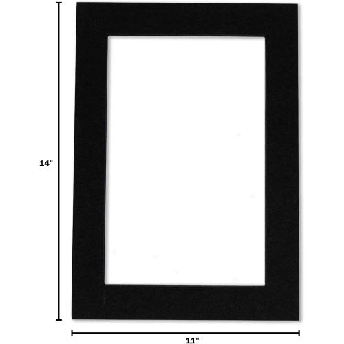 Poster Palooza 11x14 Mat Bevel Cut for 9x12 Photos - Acid Free Black with Black Core Precut Matboard - For Pictures, Photos, Framing - 4-ply Thickness