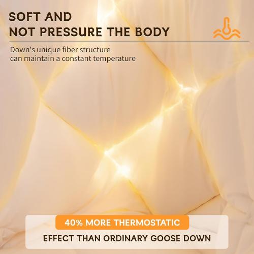 Shilucheng Hungarian Goose Down Comforter Queen Size, 850  Fill Power All Season Duvet Insert with 600TC Ultra-Soft Cotton Cover, 3D Baffle Box Design for Maximum Fluffiness (White,90x90 Inches)