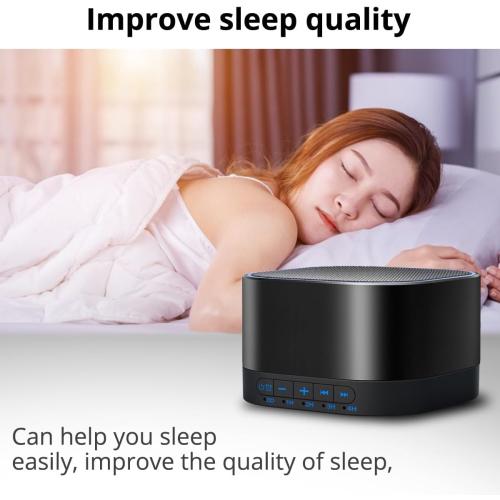 Magicteam White Noise Machine with 20 Non Looping Natural Soothing Sounds Memory Function 32 Levels of Volume Powered by AC or USB and Sleep Sound Timer Therapy for Baby Kids Adults Black