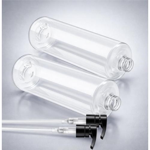 Bar5F Empty Pump Bottles 32 oz. (1-Liter) BPA-Free Crystal-Clear USA 2-Pack | Large Refillable Containers for Shampoo, Conditioner, Body Wash, Lotion, Gel, Laundry Detergent, Hand Soap