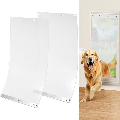 2 Pack Dog Door Replacement Flaps Compatible with Extra Large Dog Door, 17.95 x 9.92 Flexible Doggy Door Replacement Flap with Metal Strip, XL Pet Door Replacement Fits Dogs Between 36 and 90 Lbs