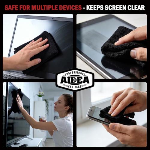 AIDEA Microfiber Cleaning Cloth Black 10PK, Microfiber Towels for Cars, Premium Wash Cloths, Dusting Cloth Lint Free Cleaning Rags for SUVs, House, Kitchen, Window, Cleaning Supplies12×12