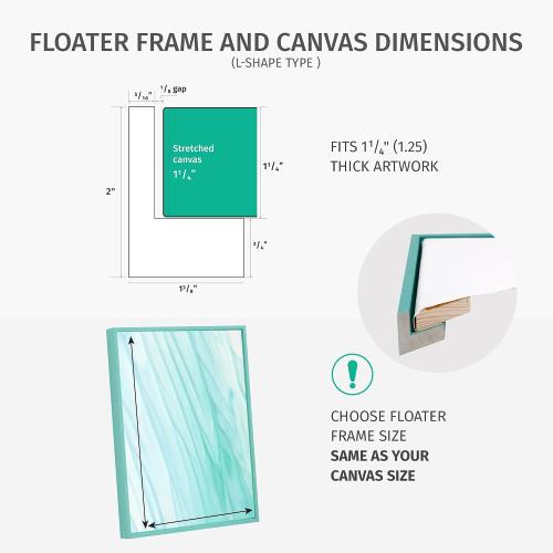 Pixy Canvas Floater Frame 16x20 for 1-1/4 (1.25) inch Deep Canvas Paintings/Canvas Prints/Wood Canvas Panels/Wall Art/Wall Decor/Home Decor/Artwork (Black Stripe, 16 x 20 inch, Portrait)