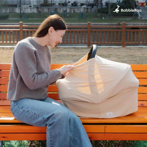 BabbleRoo Nursing Cover for Breastfeeding –95% Viscose Muslin, 5% Spandex, Soft & Breathable Baby Essentials | Newborn Essentials Breastfeeding Covers for Nursing, Multi-Use for Car Seat & High Chair