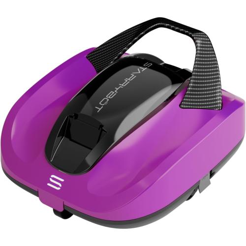 Color white and black Cordless Robotic Pool Cleaner, Portable Swimming Robotic Pool Vacuum Self-Parking Technology, Ideal for Above-Ground Pools