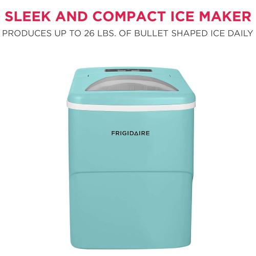 Frigidaire EFIC108-Blue Compact Ice Maker, Counter-top Portable, 26 lb per Day, Blue