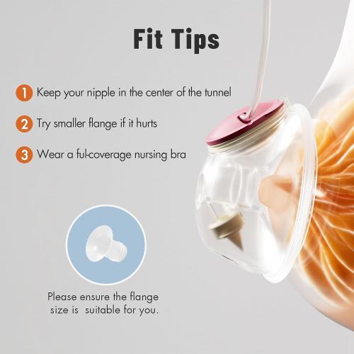 Phanpy Wearable Breast Pump Milk Collector Cup S2, Original Phanpy Breast Pump Replacement Accessories, 24 mm Flange and 20mm Insert Included, 12 oz / 360 ml, 2 Piece
