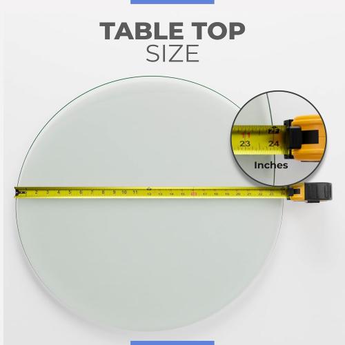 24 Inch Round Glass Table Top 1/4 Thick Flat Polish Edge Tempered by Fab Glass and Mirror