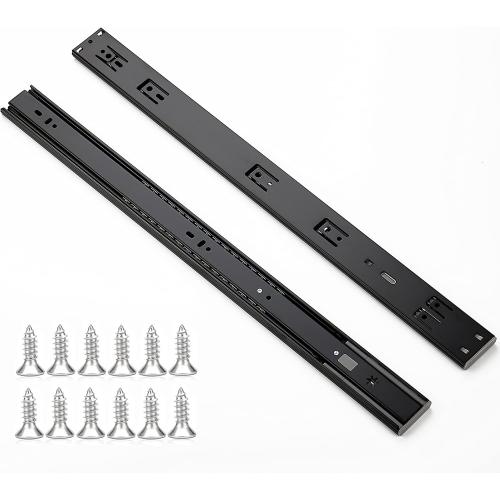 Ravinte 22 Inch Soft Close Drawer Slides 10 Pairs 20 Pack Black Full Extension Ball Bearing Drawer Glide Side Mount