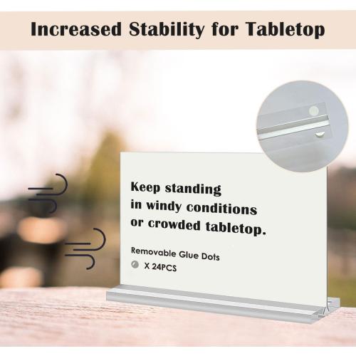 Small Acrylic Sign Holder 7x5 Inches Horizontal, 3 Pack, Clear Acrylic Photo Frame Table Display Stand 5 x 7, for Wedding, Store, Office