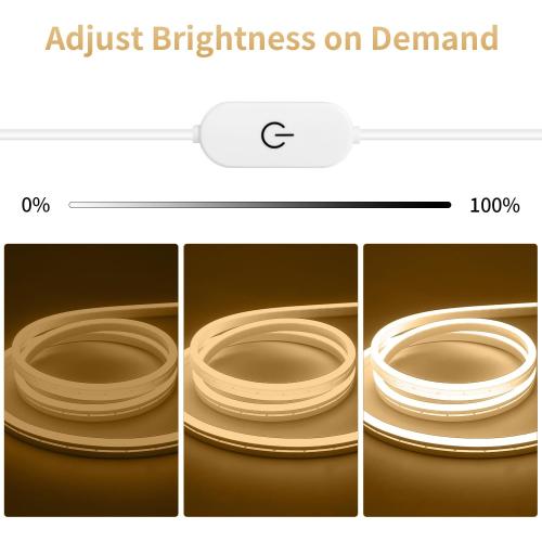 iNextStation USB LED Neon Lights Strip Warm White, 6.6ft 5V Neon Rope Lights Waterproof Flexible Dimmable LED Neon Tape Lights for TV Backlight, Bedroom, Cabinet, Kitchen, DIY Lighting