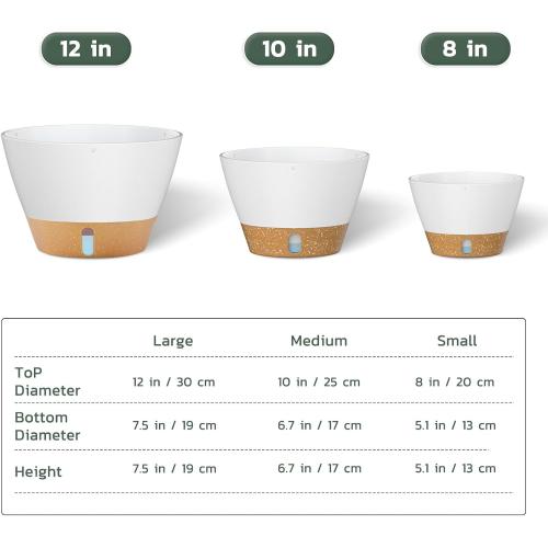 Hanging Planters for Indoor Plants, Hanging Baskets for Plants Outdoor with Visible Water Level, Hanging Flower Pots with Drainage Holes & Removable Tray(2 Pack, White)