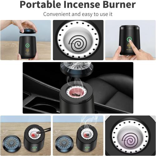 Portable Mini Incense Burner Bakhoor Rechargeable USB Aroma Diffuser Electric Arabic Incense Holder Muslim Home Decoration