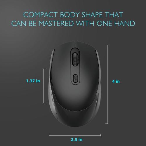 ONE-UP Wireless Mouse, 2.4G, Silent, USB Nano Receiver, for Laptop, Chromebook, PC, Mac, Windows and School Work (Grey)