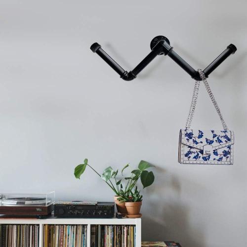 GeilSpace 6 Pack 18 Pre-Cut Black Metal Pipe, Industrial Steel Fits Standard Three Quarters Inch Black Threaded Pipes and Fittings - Vintage DIY Industrial Shelving (3/4 × 18)