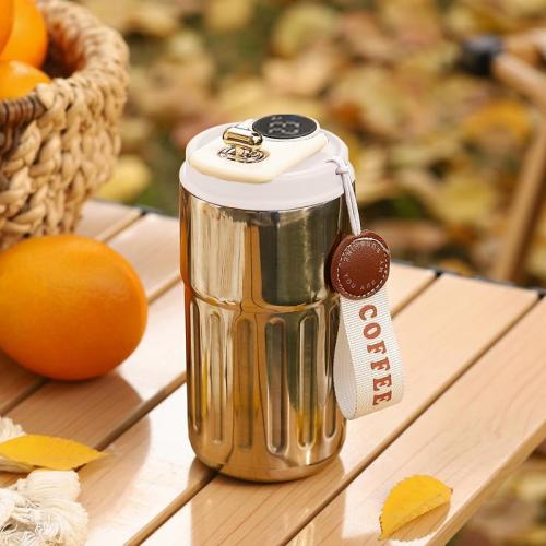 Coffee Mug, Stainless Steel Vacuum-Insulated Travel Mug, Double Wall Leak-Proof Thermos Vacuum Tumbler - 12oz 370ml Coffee Cup (Smart White)