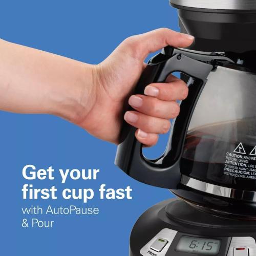 Hamilton-Beach Size  12 Cup Programmable Coffee Maker, Drip Coffee Machine with Glass Coffee Pot, Automatic Shut Off, Kitchen Appliances for Home and Kitchen, Black (46290)