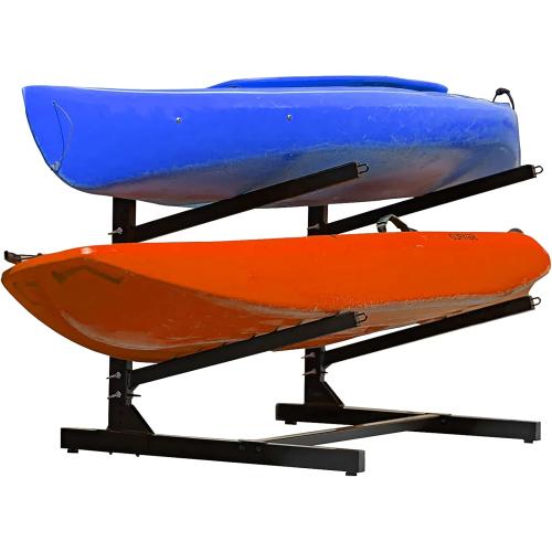 Black 28 Heavy Duty Kayak Storage Rack - Adjustable Freestanding Stand for Kayaks, Canoes, Paddleboards, and Surfboards - Ideal for Garage, Shed, Dock, and Outdoor Storage