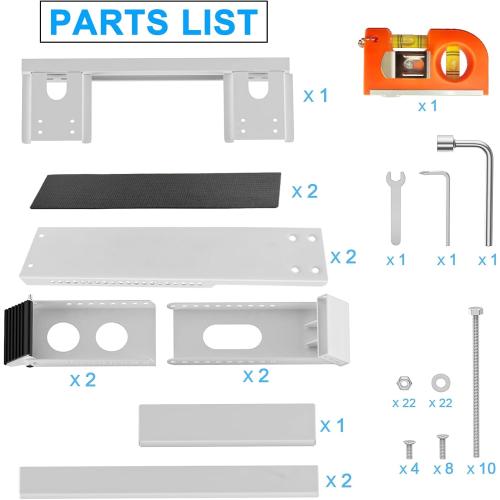 Universal Window Air Conditioner Support Bracket, No Drilling Heavy-Duty AC Window Bracket Supports Up to 200lbs for 5,000-24,000 BTU AC Units, Fits Single or Double Hung Windows