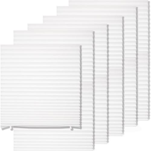 MYshade 6 Pack Temporary Light Filtering Paper Shades for Windows,Paper Pleated Blinds with Adhesive,No Tools No Drilling Free Cut Size Temporary Room Darkening Shades(White, 36 W x 72 H)