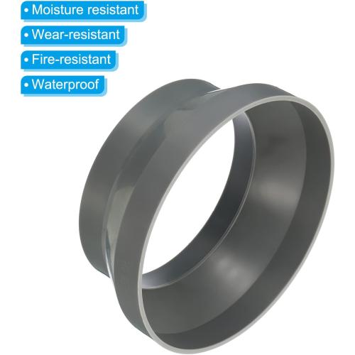 PATIKIL 8 to 6 Duct Reducer Connector, 2pcs Heating Cooling Ventilation Fire-Resistant Increaser Adapter Pipe Fitting for Vent System, Grey 200x160 mm ID