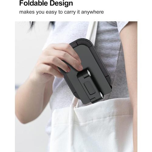 OCYCLONE Phone Stand, Adjustable Height and Angle Foldable Cell Phone Stand Holder for Desk, Taller iPhone Stand Compatible with 4.7-13 Smartphones iPad Tablet, Black