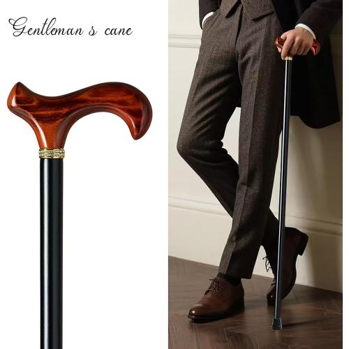 GUYUE Handcrafted Wooden Cane for Men & Women,Gentleman's Walking Sticks, Ergonomic Senior Canes, Natural Solid Wood Luxury Cane, Perfect for Gift-Giving