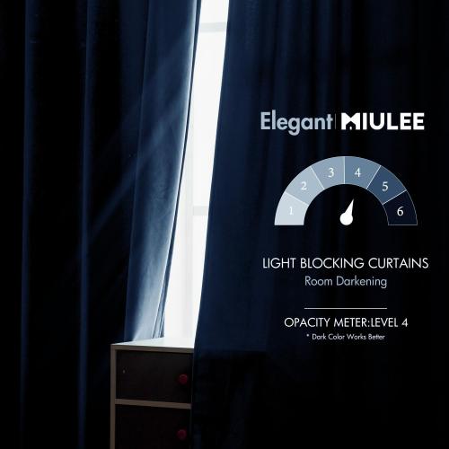 MIULEE Navy Blue Velvet Curtains 84 inches - Luxury Blackout Curtains for Bedroom Living Room Thermal Insulated Super Soft Window Drapes Rod Pocket & Back Tab, W52 x L84 inches, 2 Panels