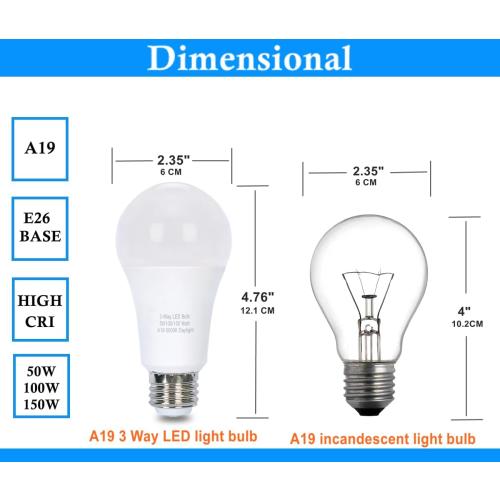 TJBB 6-Pack 3 Way Light Bulbs Soft White 3000K 50 100 150 Watt Equivalent, Perfect for Reading, Standard A19 Indoor Led Bulb, 5/10/15 Watt Energy Efficient Bulb