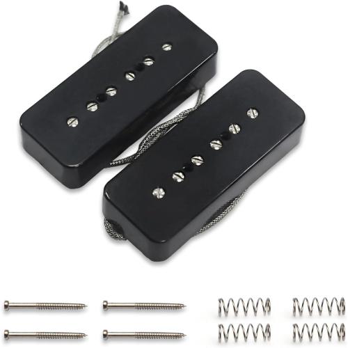 SAPHUE 2pcs Vintage Alnico 5 Soapbar P-90 Guitar Pickup Neck or Bridge Pickup Guitar Accessories(LP P90 Guitar)