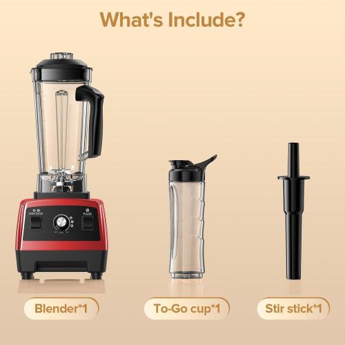 Blender for Smoothies, Ice Crushing, Frozen Fruits, Countertop Blenders for Kitchen, Smoothie Blender with 68Oz Pitcher, Red